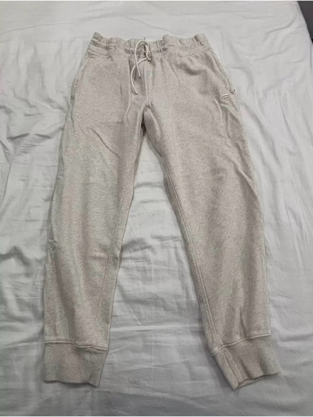 Fabletics The Year Round Terry Jogger Pants Large Cream Sweatpants Gym Workout